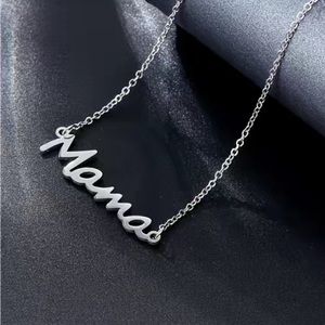 Silver MAMA Letter Chain Necklace